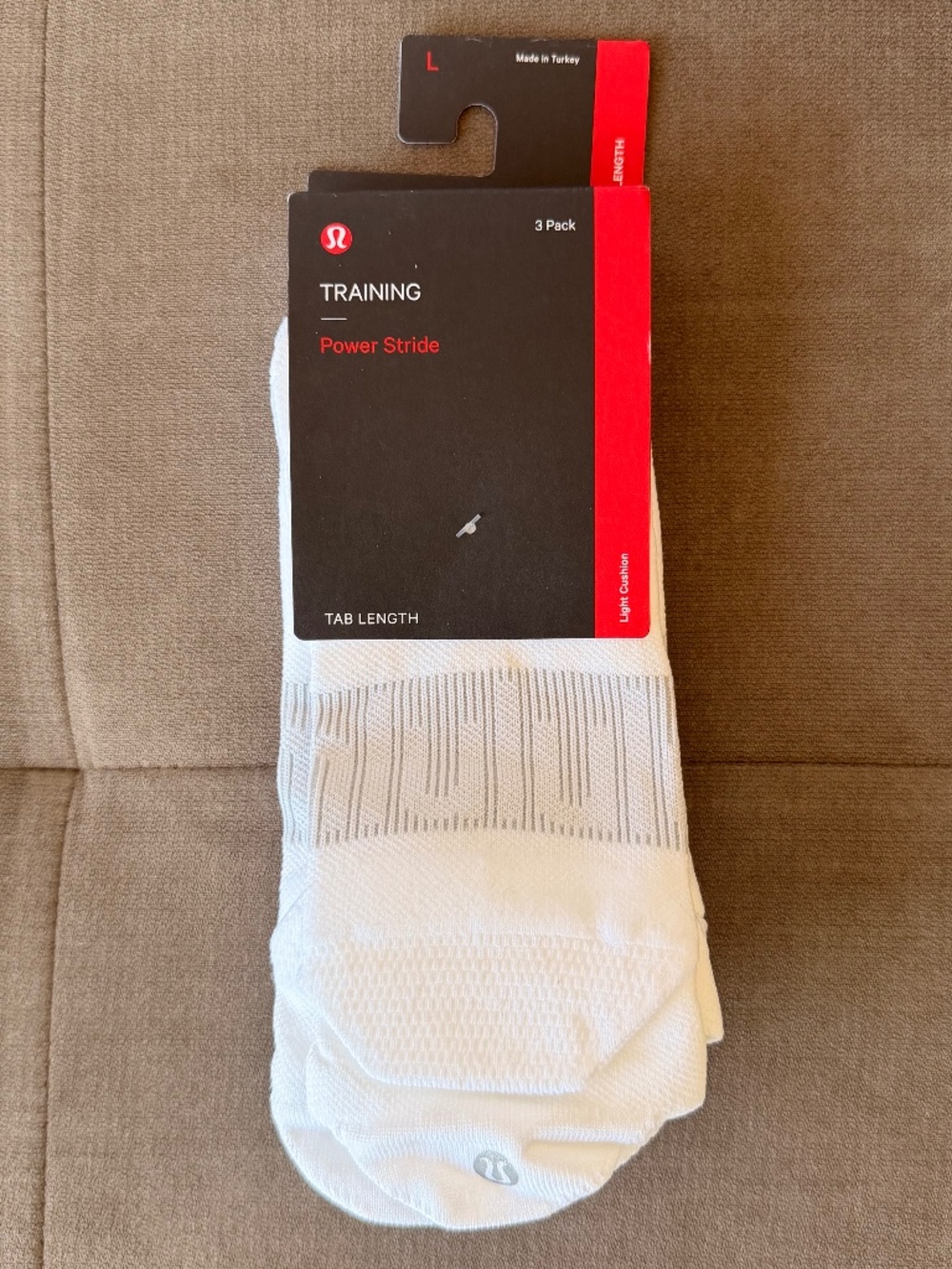 lululemon Men's Power Stride Tab Socks 3 Pack - White